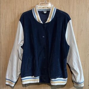 Aerie Navy and Cream Varsity Jacket
